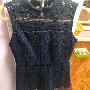 Parker blue lace romper